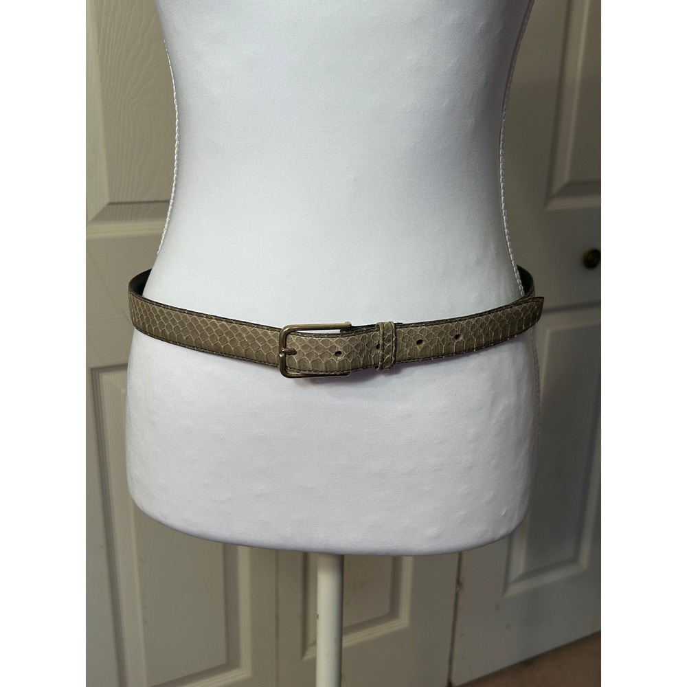 Genuine Snakeskin Belt Women Size 34 85cm Gold‎ Buckle Accent Fashion Accessory